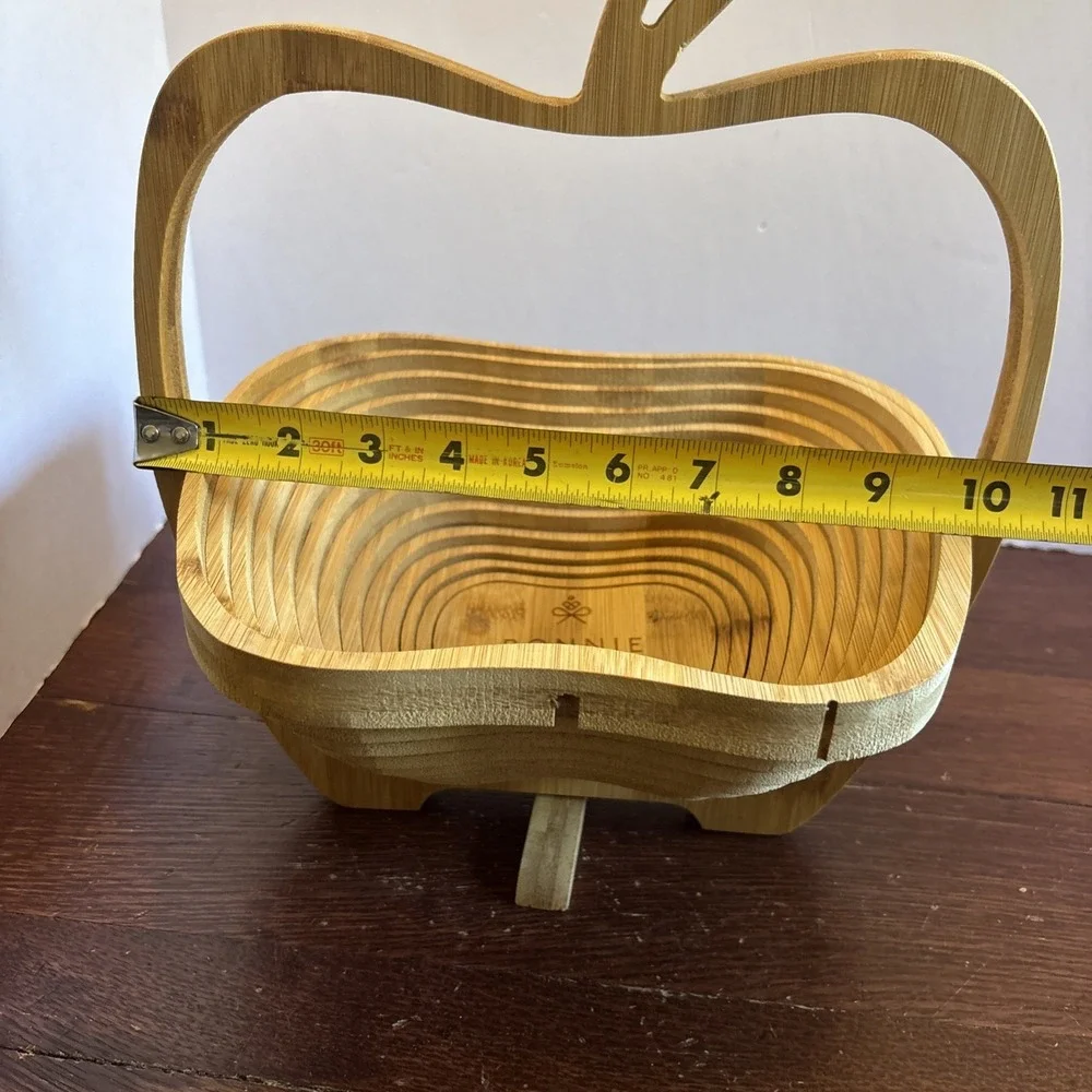Bonnie  & Pop‎ NY Wood  Collapsible Apple Folding Fruit Basket Folds Flat